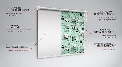 Ablakra szerelhető roló téli állatok mintával