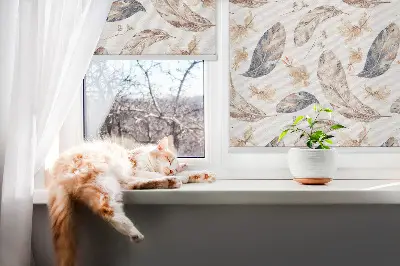Ablakra szerelhető roló levelek mintával