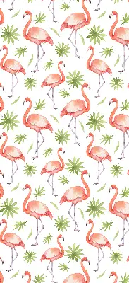 Ablakra szerelhető roló flamingó és levelek mintával