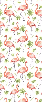Ablakra szerelhető roló flamingó és levelek mintával