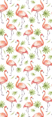 Ablakra szerelhető roló flamingó és levelek mintával