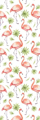 Ablakra szerelhető roló flamingó és levelek mintával