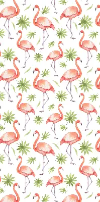 Ablakra szerelhető roló flamingó és levelek mintával