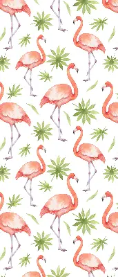 Ablakra szerelhető roló flamingó és levelek mintával