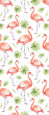 Ablakra szerelhető roló Flamingó és levelek