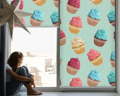 Ablakra akasztható roló muffin mintás