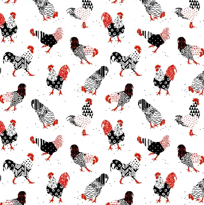 Roló ablakra Kakasok mintával