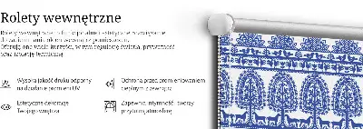 Ablakra szerelhető roló kék mintás változatban