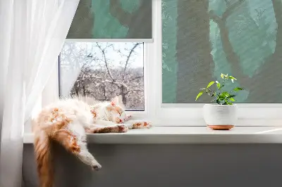 Ablakra szerelhető roló fák mintával