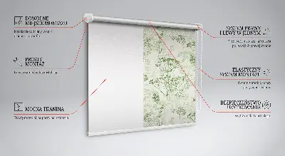 Sötétítő roló zöld növények mintával