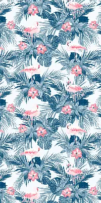 Ablakra szerelhető roló trópusi növények és flamingók mintával