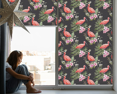 Ablakra szerelhető roló Flamingók a növényeken