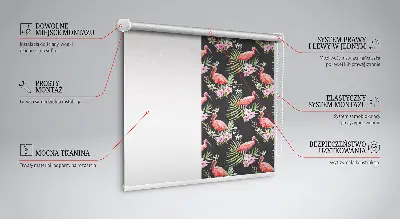 Ablakra szerelhető roló flamingók a növényeken mintával