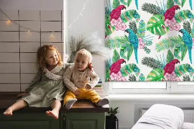 Ablakra szerelhető roló papagájok mintával