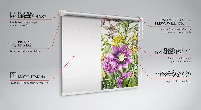 Ablakra szerelhető roló virágok mintával