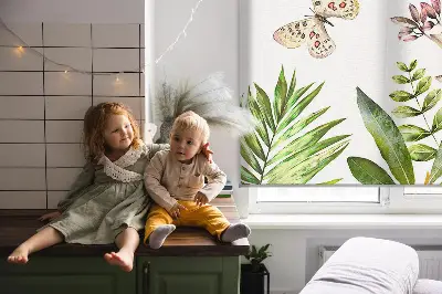 Ablakra szerelhető roló virágok mintával