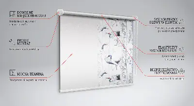 Ablakra akasztható roló gémek és fák mintával