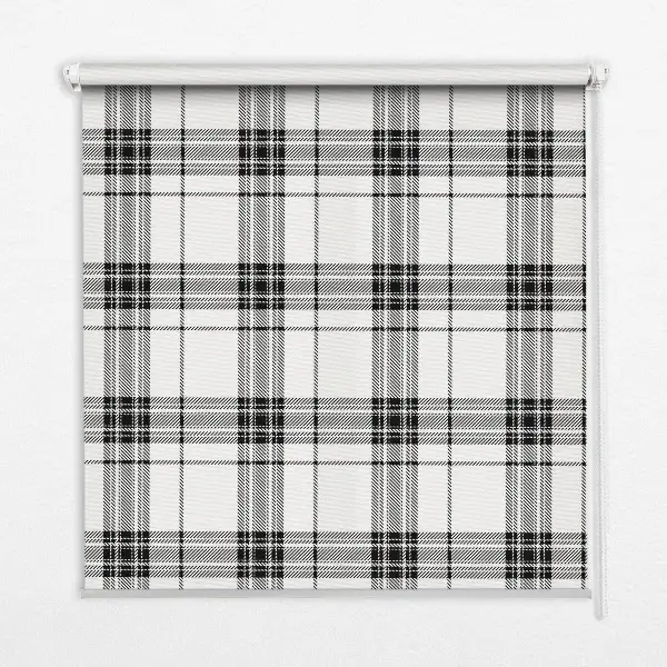 Ablakra akasztható roló szürke tartan mintás