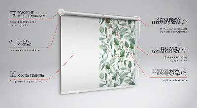 Ablakra akasztható roló levelek az ágakon mintával