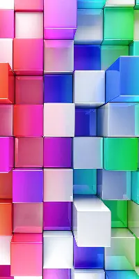 Ablakra akasztható roló színes 3D kockák mintával