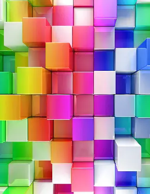 Ablakra akasztható roló színes 3D kockák mintával