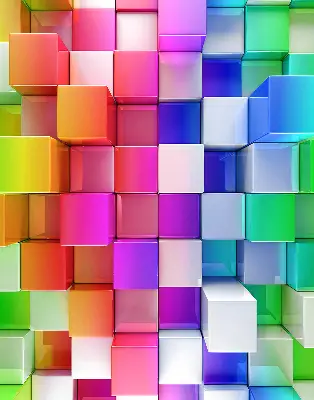 Ablakra akasztható roló színes 3D kockák mintával
