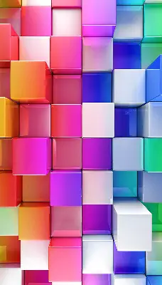 Ablakra akasztható roló színes 3D kockák mintával
