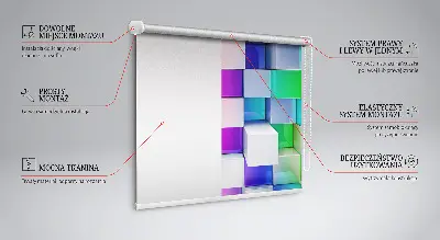 Ablakra akasztható roló színes 3D kockák mintával