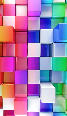 Ablakra akasztható roló színes 3D kockák mintával