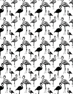 Ablakra szerelhető roló fekete flamingós mintával