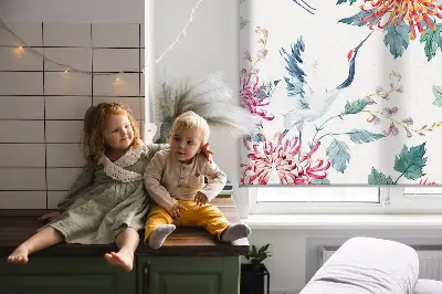 Ablakra szerelhető roló gém és virág mintával