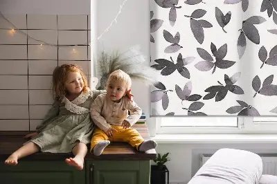 Sötétítő roló sötét rózsaszín levelek mintával