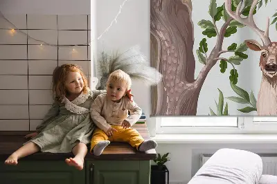 Ablakra akasztható roló erdei állatok mintával