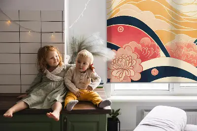 Ablakra szerelhető roló Virágok hulláma mintával