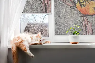 Sötétítő roló egy madár egy ágon mintával