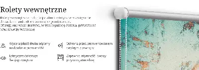 Ablakra szerelhető roló virágok kék háttéren mintával