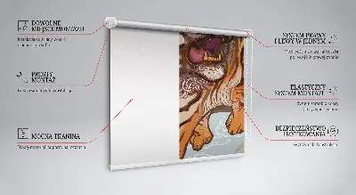 Sötétítő roló tigris virágokban mintával