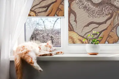 Sötétítő roló tigris virágokban mintával