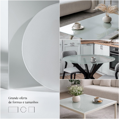 Kerek üveglap asztalra Félig átlátszó