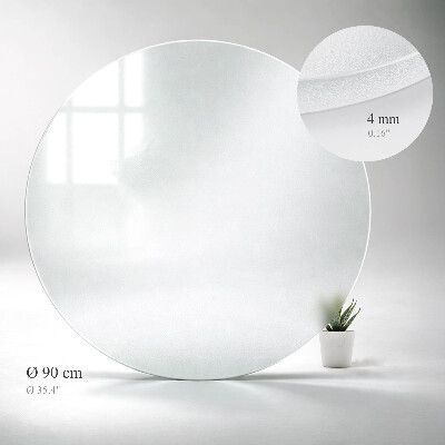 Kerek üveglap asztalra Félig átlátszó