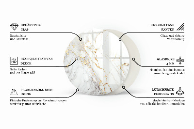 Kör asztallap Elegáns tömör fekete