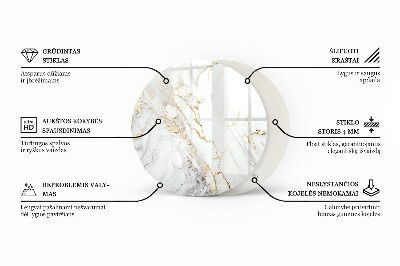 Kör asztallap Elegáns tömör fekete