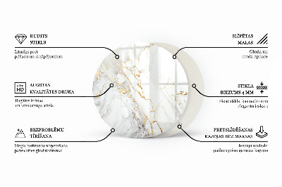 Kör asztallap Elegáns tömör fekete