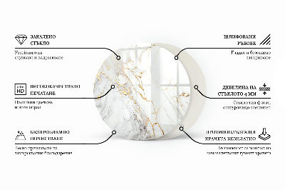 Kör asztallap Márvány grafikai kompozíció
