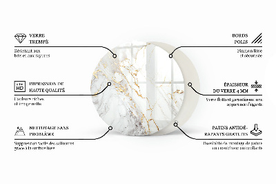 Kör asztallap Márvány grafikai kompozíció