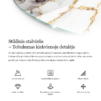 Kör asztallap Márvány grafikai kompozíció