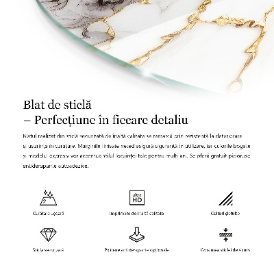 Kör asztallap Márvány grafikai kompozíció