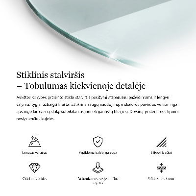 Konyhai asztallap kerek átlátszó