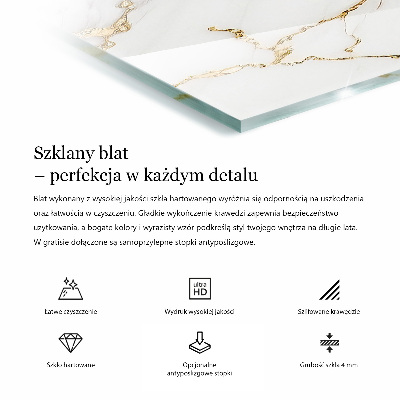 Edzett üveglap asztalra Kőtextúra motívum