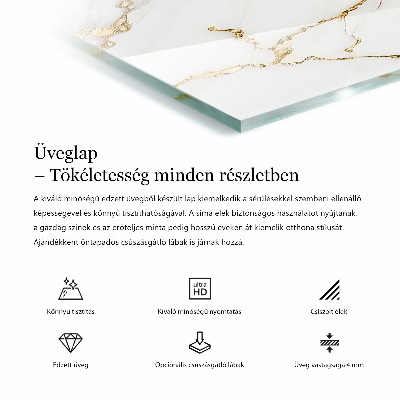 Edzett üveglap asztalra Ökológiai fa szerkezet